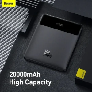 Baseus 100W 20000mAh C 타입 PD 고속 충전 보조배터리, 휴대용 외장배터리 충전기, 노트북 100W 케이블 포함