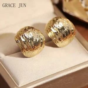 GRACE JUN-한국 스타일 패션 클립 귀걸이 피어싱 없음 여성의 우아한 생일 파티 커프 귀걸이, 가짜 피어싱 귀 클립