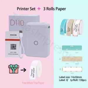 Niimbot D110 라벨 메이커 기계, 미니 포켓, 열전사 라벨 프린터, 일체형 DIY 날짜 스티커, 다양한 라벨 용지