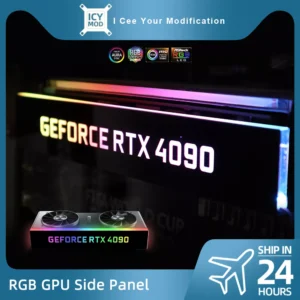 새로운 A-RGB VGA GPU 사이드 패널 사용자 정의 VGA 장식 비디오 카드 커버 사용자 정의 5V3PIN/12V4PIN AURA PC MOD PC 케이스 MOD RTX GTX
