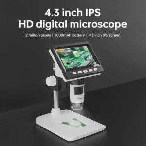 전자 수리 PCB PC 노트북용 납땜 현미경, 4.3 인치 디지털 현미경, 1080P 50-1000x 코인 현미경, 2000mAh