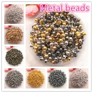 쥬얼리 제작용 부드러운 볼 스페이서 비즈, DIY 수제 액세서리, 3mm-8mm 톤 금속 비즈, 신제품