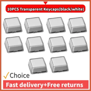 10Pcs 투명한 Keycaps 두 배 층 Keycaps 이동할 수있는 서류상 클립 주문 MX 스위치 Relegendable Keycap 포탄 보호