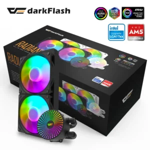 Darkflash-DC240 액체 Cpu 쿨러, 4 핀 Pwm 3 핀 5V, 어드레서블 Argb Cpu 워터 쿨러, 인텔 및 amd용
