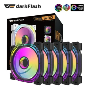Darkflash-INF24 Pro 120mm Rgb PC 케이스 팬, 인피니티 3 핀 5V 동기화 Argb 4 핀 Pwm 커넥터 데스크탑용 냉각 팬