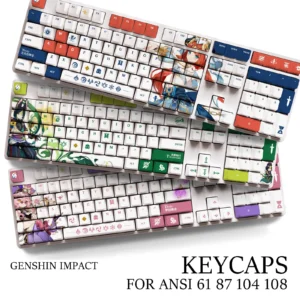 Genshin Impact NAHIDA NILOU Pbt 소재 키캡 세트, ANSI 61 87 104 108 키 기계식 키보드, OEM 프로필 전용 키캡