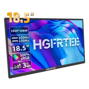 HGFRTEE 휴대용 모니터, VESA 홀 및 백 브래킷, 노트북 확장 디스플레이 ADS-IPS, HDR 스크린, 18.5 인치, 100Hz, RGB100 %