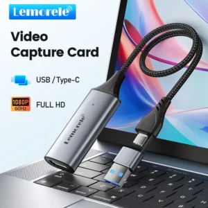 Lemorele USB 3.0 비디오 캡처 카드, 스위치 Xbox PS4/5 라이브 방송용, HDMI 호환, USB/C타입 게임 그래버 레코드 ms2130