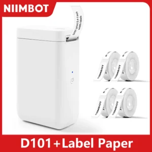 Niimbot D101 라벨 미니 프린터, 잉크 없는 휴대용 열 UV 프린터, 자체 접착 라벨 메이커, 스티커 프린터