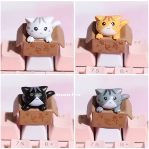 기계식 키보드용 만화 키캡, 장인 애니메이션 화이트 카와이 키캡, PBT 축 체리 MX 커스텀 귀여운 고양이 DIY 키캡