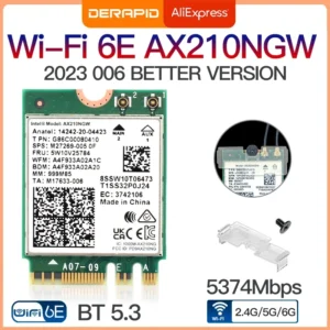 듀얼 밴드 와이파이 6E AX210 무선 2.4Gbps 블루투스 5.3, 802.11AX 무선 와이파이 6 AX210, 인텔 AX210NGW M.2 NGFF Wlan 와이파이 카드용