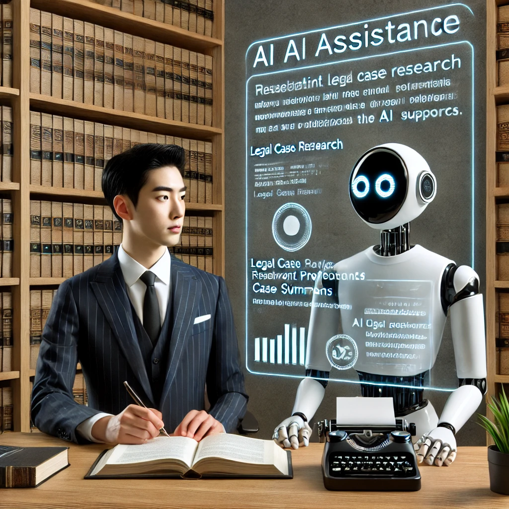 AI 환각률 0%대! 추론 능력 대폭 강화, 얼마나 정확해졌을까? 6 DALL·E 2025 02 10 19.49.52 A modern law office in South Korea where an AI assistant is assisting a young Korean lawyer with legal case research. The AI screen displays relevant